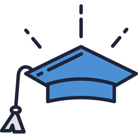 Vector academic hat university cap icon isolatedのイラスト素材