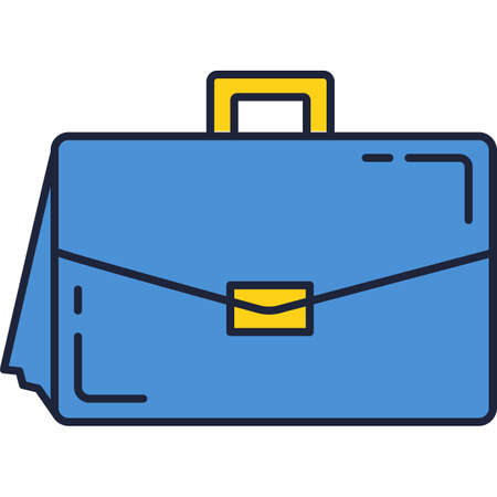 Case icon business suitcase flat vector briefcaseのイラスト素材