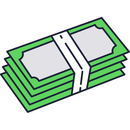 Money cash icon, vector paper dollar stackのイラスト素材