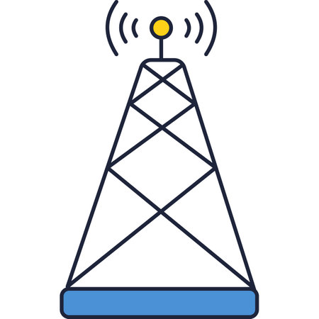 Tower icon radio and network vector isolatedのイラスト素材
