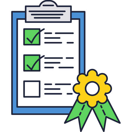 Clipboard check list icon with vector sealのイラスト素材