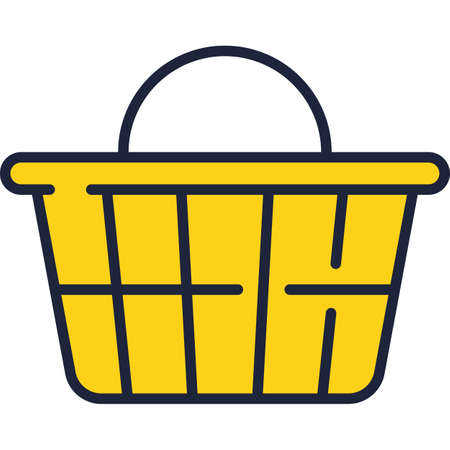 Basket icon market shop food cart vectorのイラスト素材