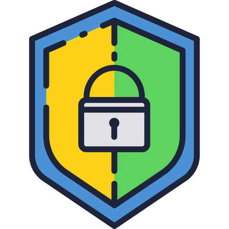 Shield and lock vector icon web protect symbolのイラスト素材
