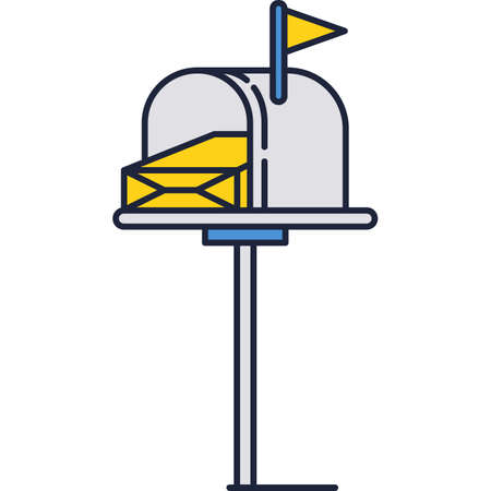 Postbox icon mailbox vector letterbox flat designのイラスト素材