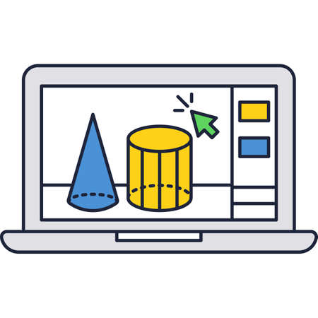 Digital art and graphic design vector iconのイラスト素材