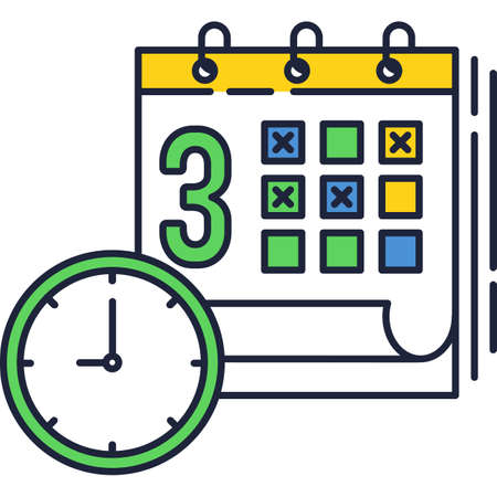 Timetable icon date time schedule calendar vectorのイラスト素材