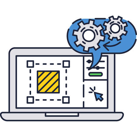 Online drawing lesson icon art class vectorのイラスト素材
