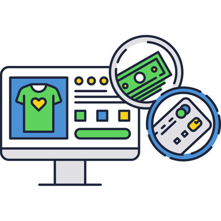 Online payment method icon shopping on internetのイラスト素材