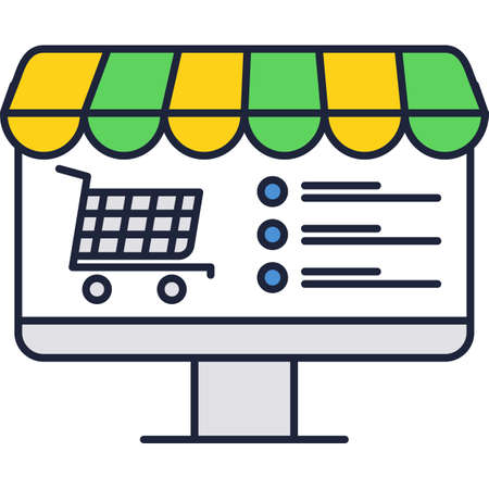 Online store vector icon internet shop marketのイラスト素材
