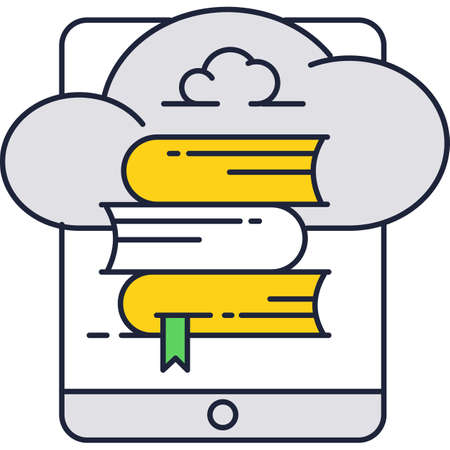 Cloud library icon online web education vectorのイラスト素材