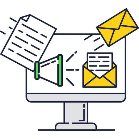 Email marketing flat vector icon web communicationのイラスト素材