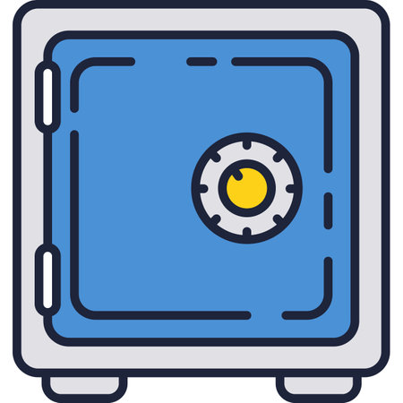 Strong box icon vector safe with door codeのイラスト素材