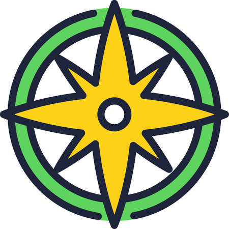 Compass vector direction icon wind rose designのイラスト素材