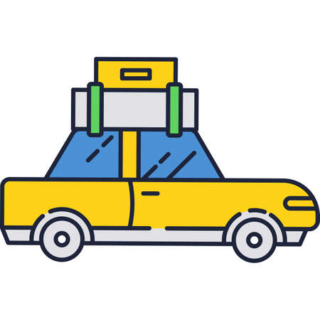 Car travel icon vacation road trip vectorのイラスト素材