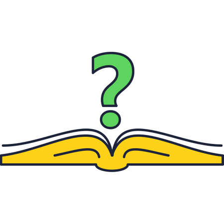 Question mark over book icon vector help handbookのイラスト素材