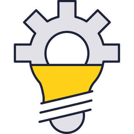 Lightbulb and gear wheel icon idea vectorのイラスト素材