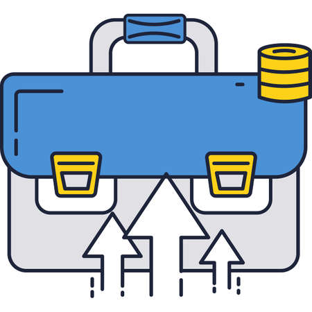 Briefcase and arrow growth icon vector job promoのイラスト素材