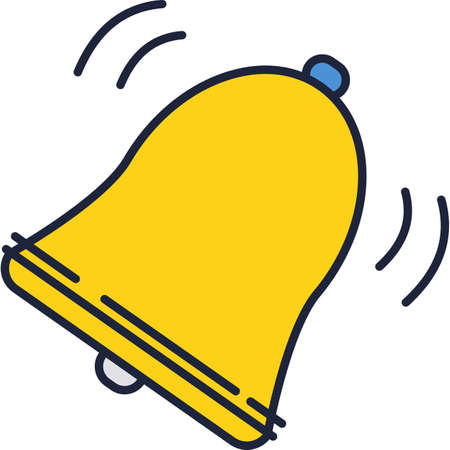Vector gold bell icon back to school symbolのイラスト素材