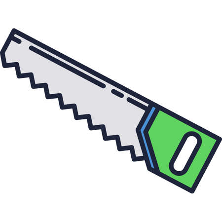 Hand saw vector icon isolated carpenter toolのイラスト素材