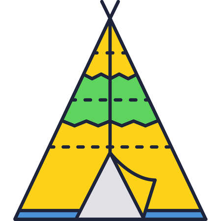 Wigwam tent vector indian teepee house iconのイラスト素材