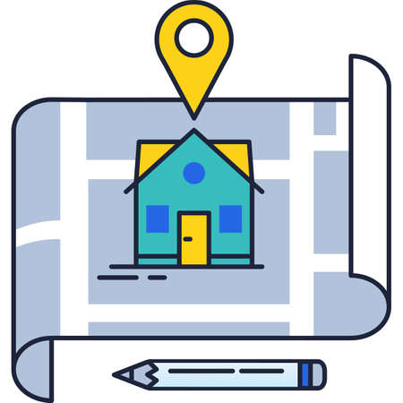 Vector house blueprint home architecture plan iconのイラスト素材