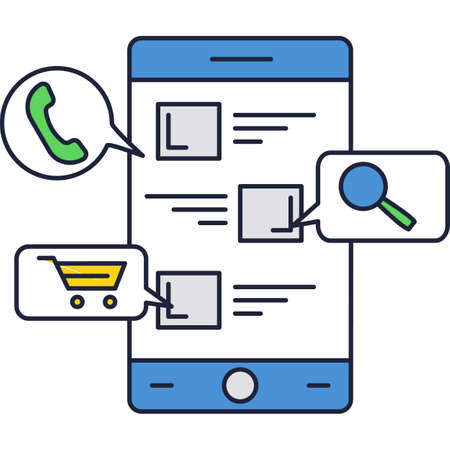 Mobile phone app icon vector smartphone on whiteのイラスト素材