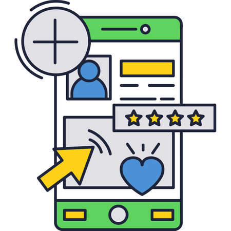 Vector smartphone UI online interaction flat iconのイラスト素材