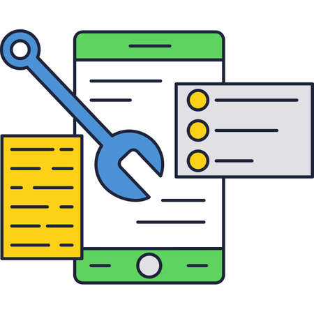 Phone repair vector icon isolated on whiteのイラスト素材
