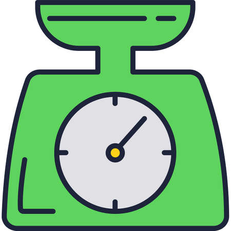 Vintage kitchen weight scale icon on whiteのイラスト素材