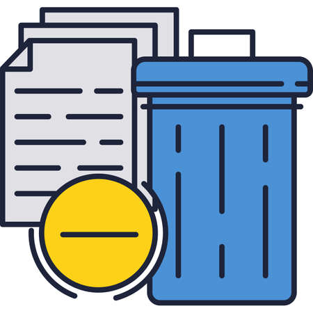 Delete trash file bin on computer icon vectorのイラスト素材