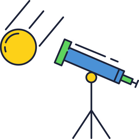 Vector telescope comet astronomy flat icon designのイラスト素材