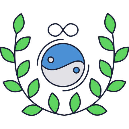 Philosophy concept abstract vector flat line iconのイラスト素材