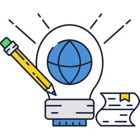 Global knowledge icon vector learn world educationのイラスト素材