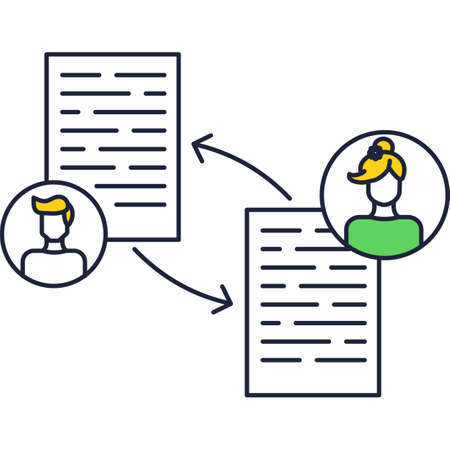 Document exchange vector flat icon info transferのイラスト素材