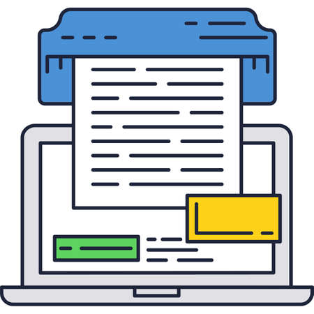 Digital document printing icon flat vector symbolのイラスト素材