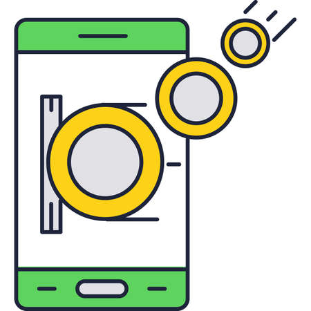 Mobile phone icon e-banking flat vector isolatedのイラスト素材