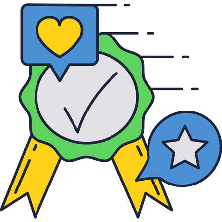 Recommend icon good quality guarantee flat vectorのイラスト素材