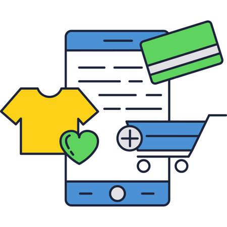 Online shopping via mobile phone icon vectorのイラスト素材