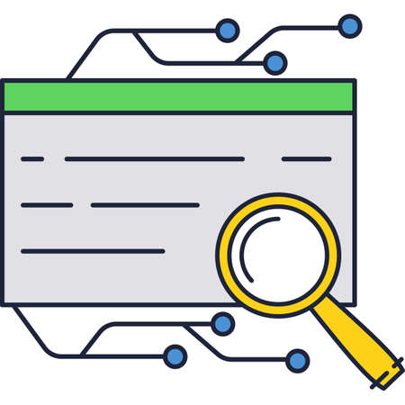 Annual taxes, seo, scrutiny icon search vectorのイラスト素材