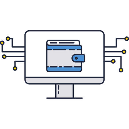 Online wallet digital currency web payment iconのイラスト素材
