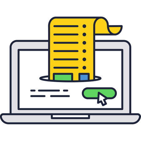 Online bill payment icon computer invoice vectorのイラスト素材