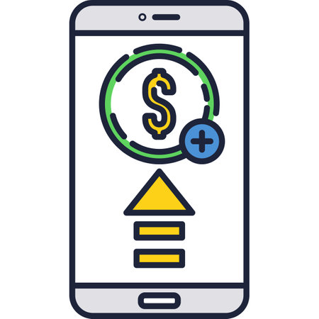 Mobile money transfer vector phone icon isolatedのイラスト素材