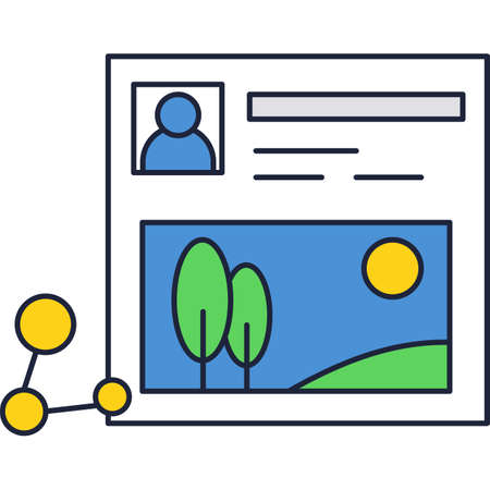 Content sharing vector social media icon isolatedのイラスト素材