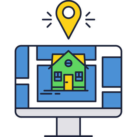 Store location icon digital map with shop pinのイラスト素材