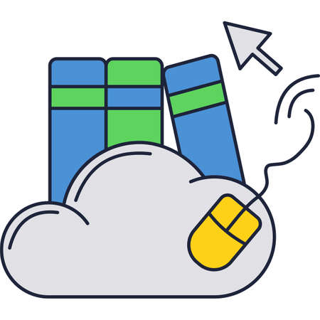 Library cloud icon e-book vector online accessのイラスト素材