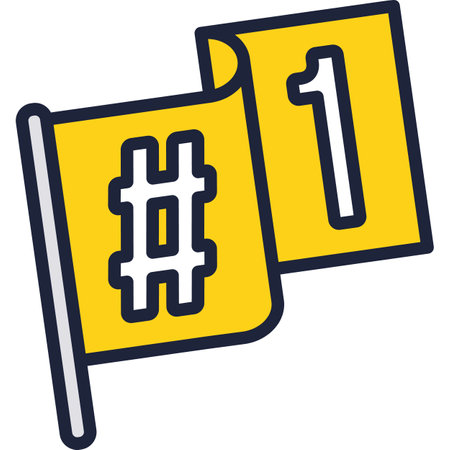 Referee flag icon vector football linesman toolのイラスト素材