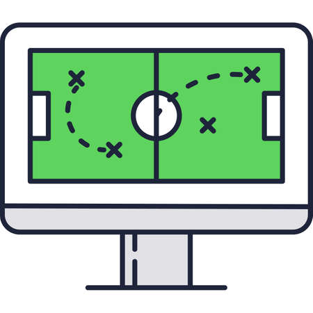 Vector strategy plan icon sport soccer game fieldのイラスト素材