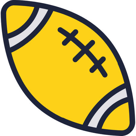 Rugby ball vector icon football equipment isolatedのイラスト素材