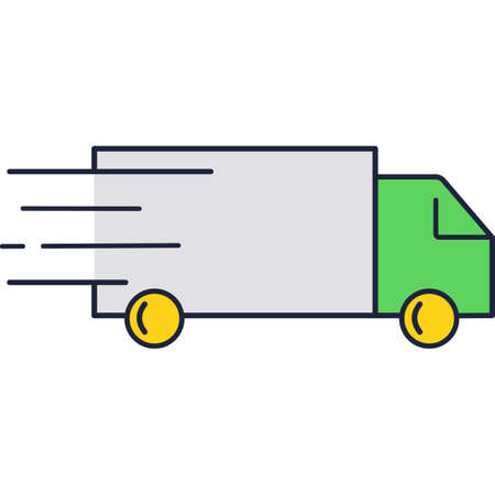 Truck moving vector delivery van icon pictogramのイラスト素材