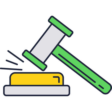 Judge hammer icon court gavel vector isolatedのイラスト素材